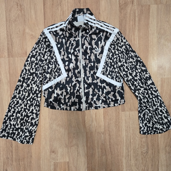 Adidas Womens Leopard Crop Jacket S - Picture 6 of 7